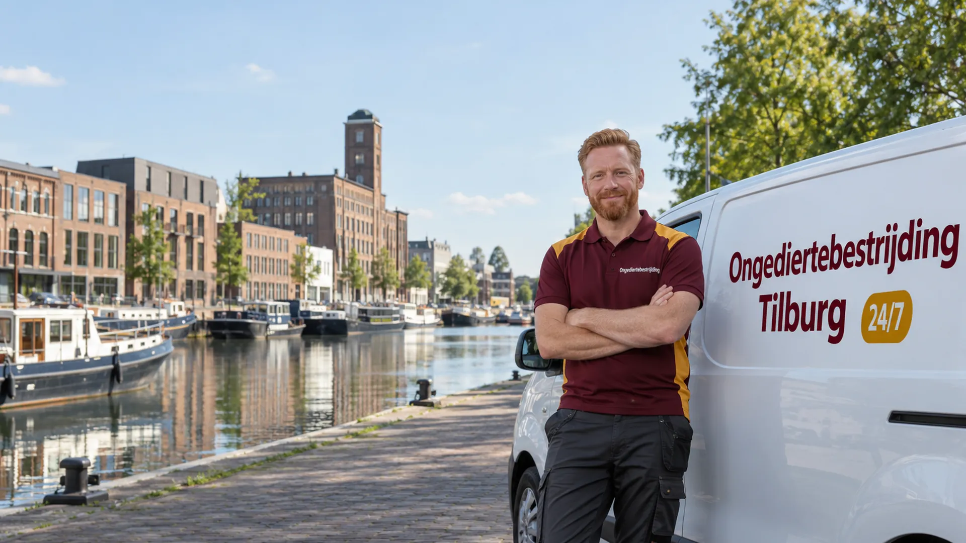 Ongediertebestrijding Tilburg: bestrijder van Ongediertebestrijding Tilburg bij de bedrijfsbus
